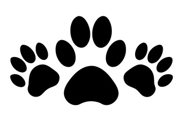 Different animal paw icon, animal paw silhouette art
