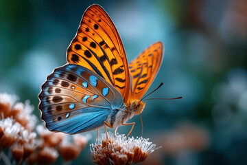 Obraz premium Vivid Butterfly on Flower Close Up