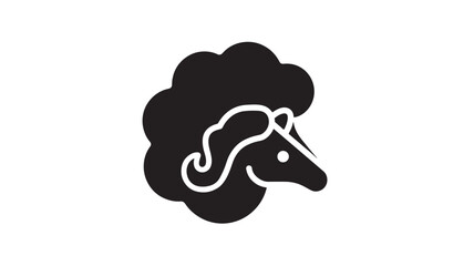 a minimalist black silhouette of a horse head with a flowing mane and a stylized design on transparent background high quality professional detailed modern elegant stylish