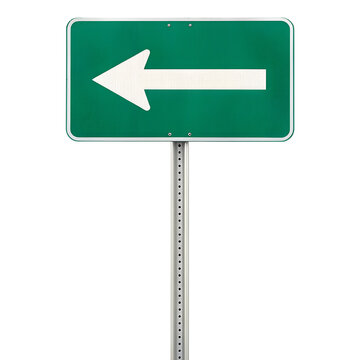 Blank green arrow sign isolated.