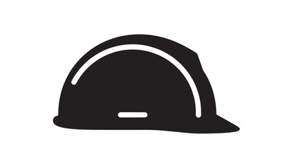 a sleek black construction helmet design presented in a minimalist style perfect for safety and industrial themes on transparent background silhouette high quality professional detailed modern
