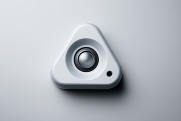 Triangular infrared diagnostic sensor featuring a central circular sensing window and minimal indicator dot. Matte medical-grade body with softly rounded corners and a clean clinical design