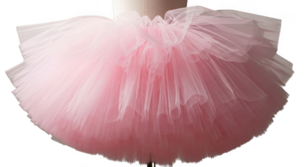 Soft pink tulle ballet tutu skirt adorable childrens party dress costume transparent background black background
