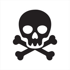 skull bones stencil icon silhouette vector illustration