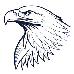 Bold line art eagle head profile