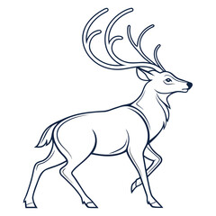 Elegant stag with majestic antlers in profile