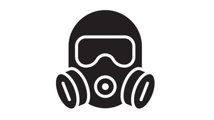 Fototapeta premium A striking black gas mask icon is displayed featuring a rounded shape and filter design on transparent background silhouette high quality professional detailed modern elegant stylish