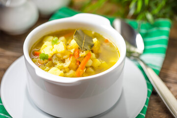 Cucumber soup with vegetables.