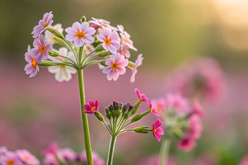 Captivating pink and white blossoms gently illuminated by the radiant glow of natural light, celebrating the delicate elegance of spring flora and the tranquil beauty of a sun-kissed garden