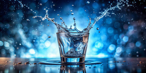 water splash in glass