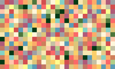 Vibrant geometric mosaic pattern with multi colored squares, ideal for digital art backgrounds and contemporary web design, vector illustration.
