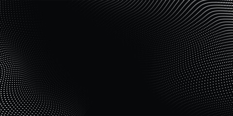 Obraz premium Abstract Vector wave lines pattern smooth curve flowing dynamic white light isolated on black background for concept of technology, digital