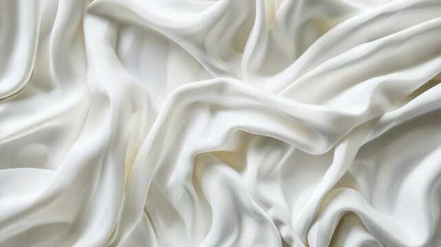 Video Close-up view of a white fabric with texture and weave visible