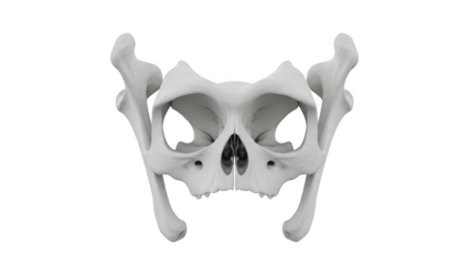 Anatomical Skull Model Front View Isolated on Black Background anatomy human