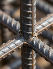 Macro Steel Rebar Texture &mdash; Ultra-Detailed Construction Material Close-Up