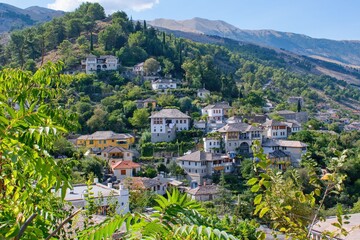 Gjirokaster, Albania. UNESCO old town from Ottoman period known as the stone city.