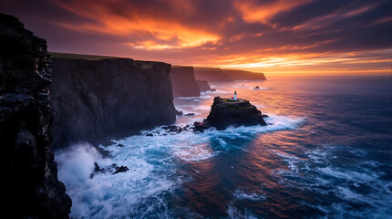 sunset over the atlantic ocean