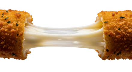 Crispy fried cheese stick with melted mozzarella stretching cheese melted cheese