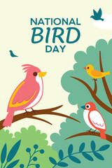 Illustration for National Bird Day: Celebrating feathered friends
