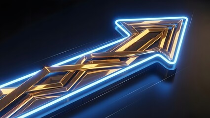 Abstract neon light trails on the escalator, roof, and ceiling create a fast motion glow through a futuristic tunnel design at night