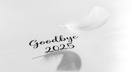 Goodbye year two thousand twenty five with white feather