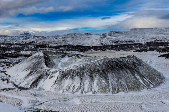snow covered volcano