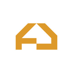 F house minimal real estate logo design