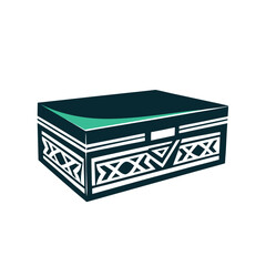 Modern Geometric Patterned Gift Box Vector Illustration