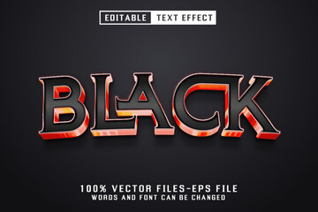 Black 3d Text - Editable Text Effect