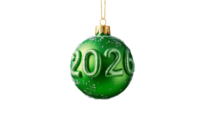 green christmas ball. green Christmas tree ornament commemorating the year 2026. 