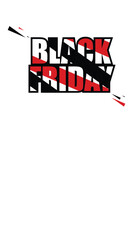 Black Friday typography banner. Black Friday modern linear typography text illustration isolated on black background. Design template for Black Friday sale banner