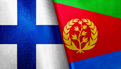 フィンランドの国旗とエリトリアの国旗(Finland flag & Eritrea flag.)
