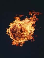 Powerful Eruption, The fireball symbolizes an eruption of raw energy, surrounded by flames that burn fiercely in all directions.