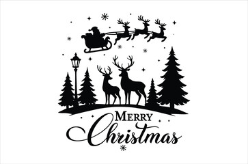 Merry christmas svg, Christmas svg Typography, Silhouette, Christmas svg Cut Files for svg, mug, poster and more, Good for, mug, gift, printing press 