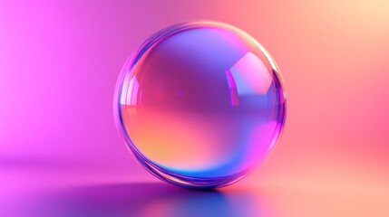 A vibrant, iridescent sphere on a gradient background