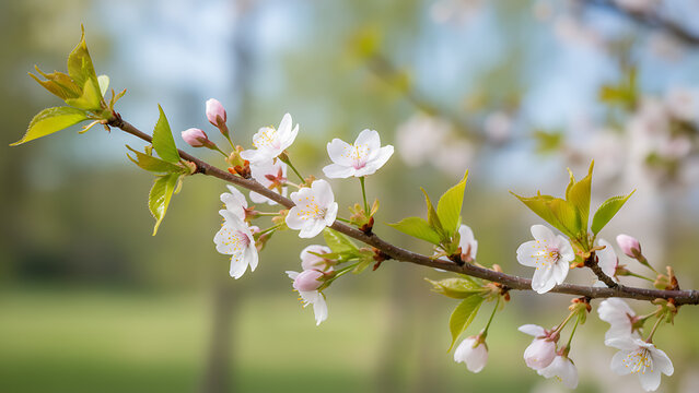 Cherry tree twig
