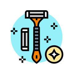 Fototapeta premium shave clean razor color icon vector illustration