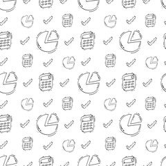 hand drawn business seamless pattern background
