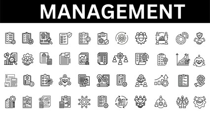 Management editable line icon collection. Vector illustration 