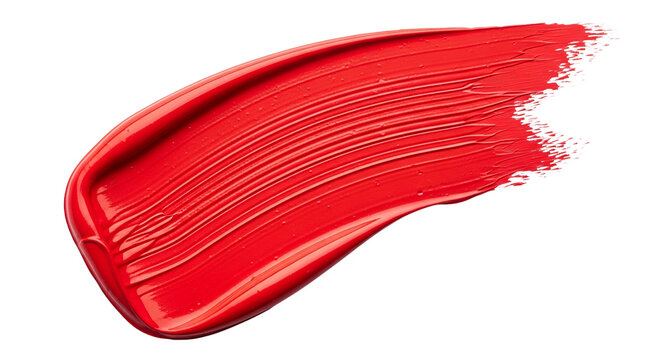 Vivid red lipstick smear swatch cosmetic makeup texture glossy swipe for beauty advertising design