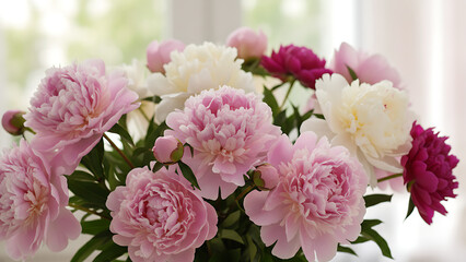 Fresh peony flowers
