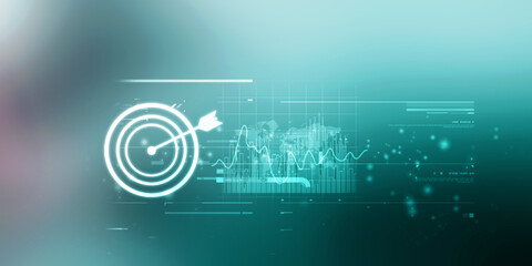 2d illustration Stock market online business concept. business Graph 
