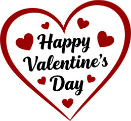 happy valentine's day Celebration Greeting Card Illustration Design with Love Symbol Text Font