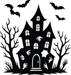 halloween house with bats