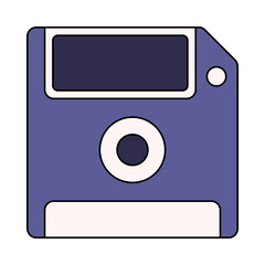 Floppy Disk Flat design style, vintage storage media, suitable for retro tech themes, data history, and backup concept visuals.