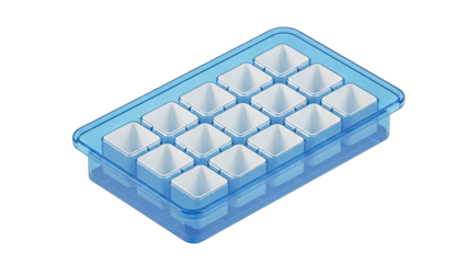 Empty Ice Cube Tray on White Background