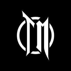 TM Monogram Logo on Black Background