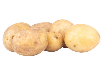 Potato isolated on white background pile