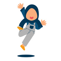 Happy muslim childreen girl