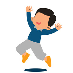 boy jumping in the air